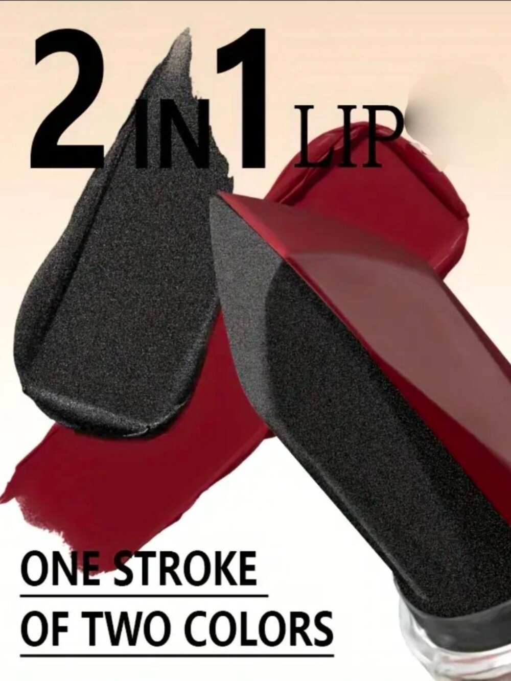 Dual‑Tone ✦ Waterproof Matte Pearl Lipstick ✦ Red Black Bold Long‑Wear NWT - Picture 4 of 8